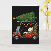 This Is How I Roll Golf Cart Christmas Funny Sport Kaart (Gele Bloem)