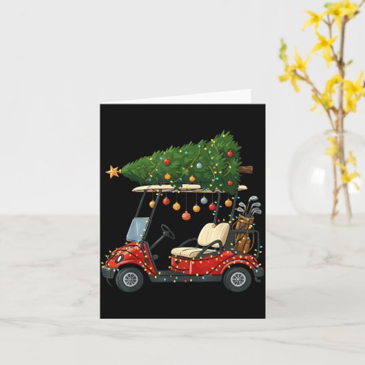 This Is How I Roll Golf Cart Christmas Funny Srt G Kaart (Gele Bloem)