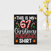This Is My 67 Christmas Pajama Shirt Funny 67 Meme Kaart (Gele Bloem)