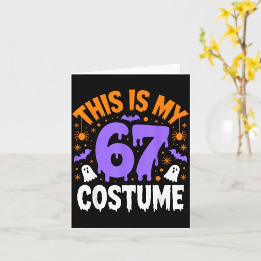 This Is My 67 Costume Funny Halloween Retro Style  Kaart (Gele Bloem)