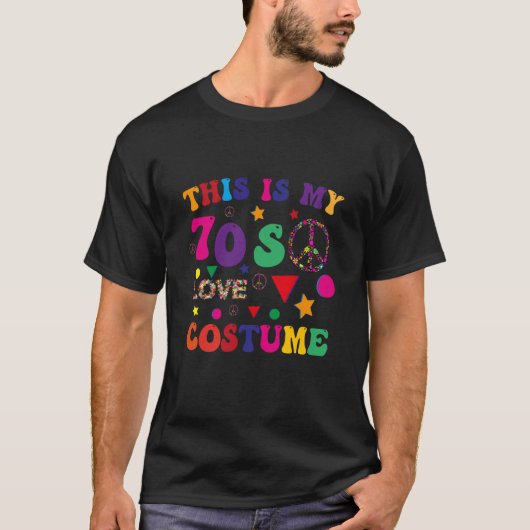 This is My 70s Costume Groovy Peace Halloween T-shirt (Voorkant)
