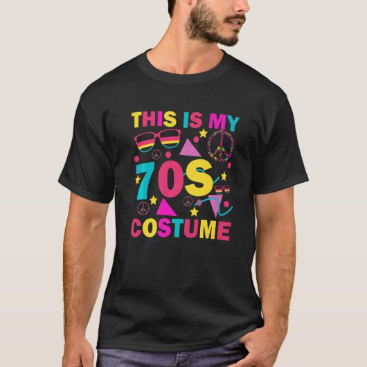 This is My 70s Costume  Groovy Peace Halloween T-shirt (Voorkant)