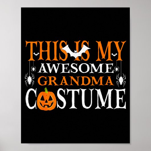This Is My Awesome Grandma Costume Funny Halloween Poster (Voorkant)