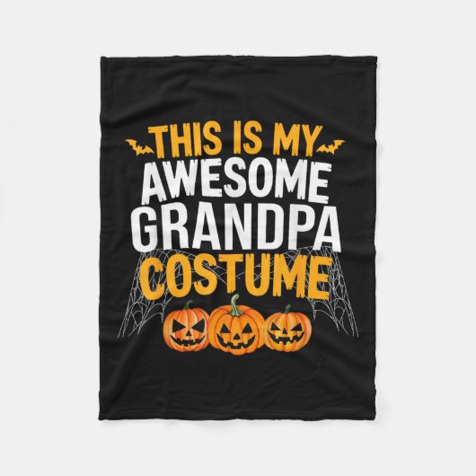 This Is My Awesome Grandpa Costume Halloween Grand Fleece Deken (Voorkant)