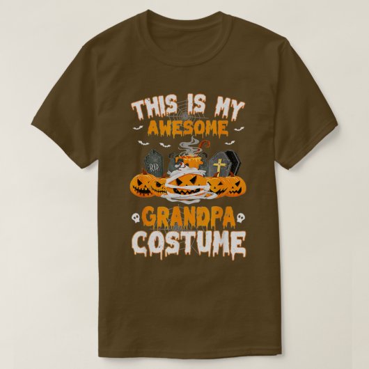 This Is My Awesome Grandpa Costume Scary Pumpkin H T-shirt (Design voorkant)