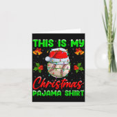This Is My Baseball Christmas Pajamas Funny Baseba Kaart (Voorkant)