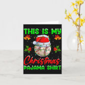 This Is My Baseball Christmas Pajamas Funny Baseba Kaart (Gele Bloem)