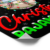This Is My Baseball Christmas Pajamas Funny Baseba Poster (Hoek)