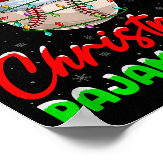 This Is My Baseball Christmas Pajamas Funny Baseba Poster (Hoek)