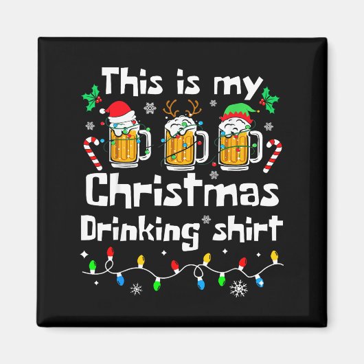 This Is My Christmas Beer Drinking Funny Party Xma Magneet (Voorkant)