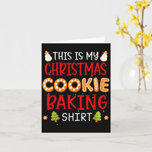 This Is My Christmas Cookie Baking Shirt Xmas Holi Kaart (Gele Bloem)
