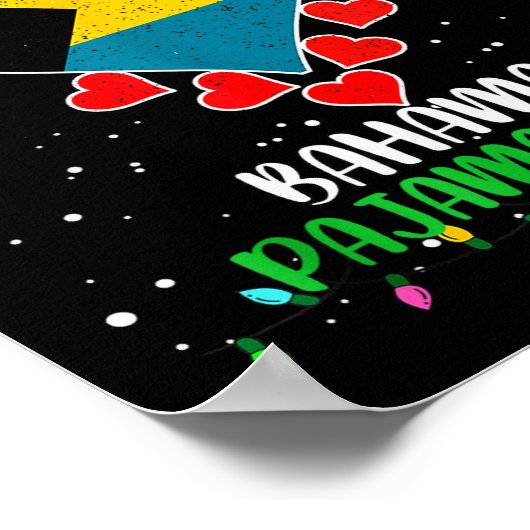 This Is My Christmas Lights Love Bahamas Flag Paja Poster (Hoek)
