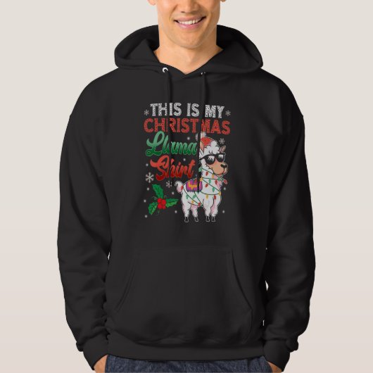 This Is My Christmas Llama   Llama Christmas Hoodie (Voorkant)