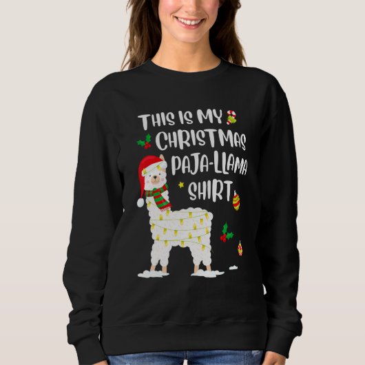 This Is My Christmas Llama Pajama Pyjama Top Chris (Voorkant)