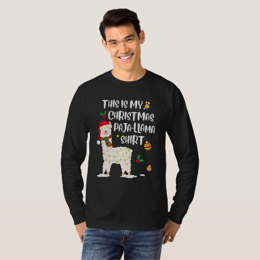 This Is My Christmas Llama Pajama Pyjama Top Chris (Voorkant volledig)