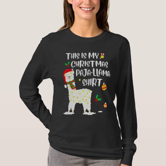 This Is My Christmas Llama Pajama Pyjama Top Chris (Voorkant)
