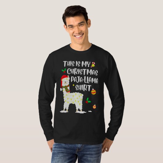 This Is My Christmas Llama Pajama Pyjama Top Chris (Voorkant volledig)