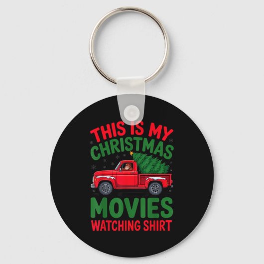 This Is My Christmas Movie Watching Shirt Bigfoot  Sleutelhanger (Voorkant)