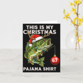 This Is My Christmas Pajama B Fish Santa Hat Toddl Kaart (Gele Bloem)