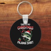 This Is My Christmas Pajama B Fish Santa Hat Toddl Sleutelhanger (Voorkant)