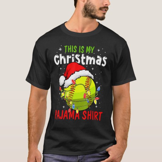 This Is My Christmas Pajama Baseball Softball T-shirt (Voorkant)