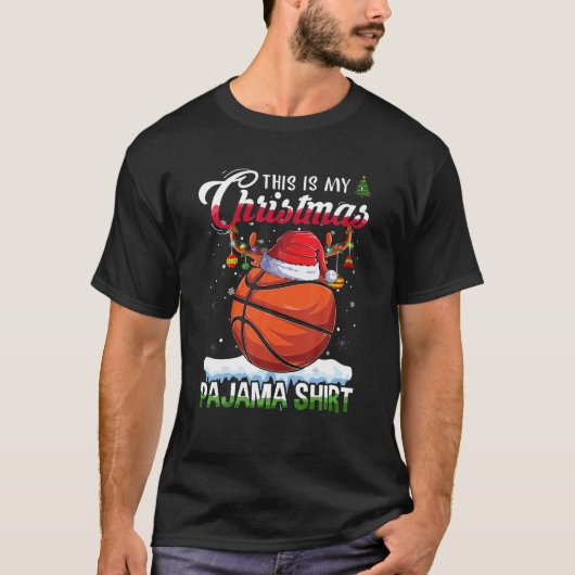 This Is My Christmas Pajama Basketball Christmas L T-shirt (Voorkant)
