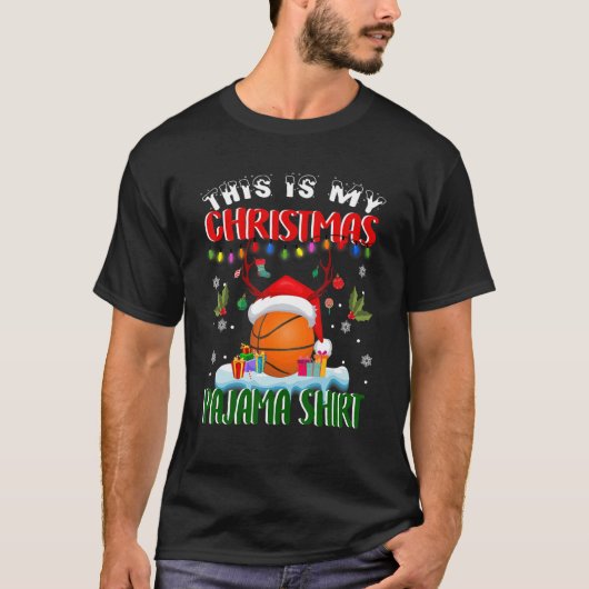 This Is My Christmas Pajama Basketball Christmas T-shirt (Voorkant)