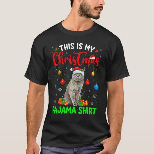 This Is My Christmas Pajama British Shorthair Cat  T-shirt (Voorkant)