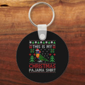 This Is My Christmas Pajama Costume Rainbow Lorike Sleutelhanger (Voorkant)