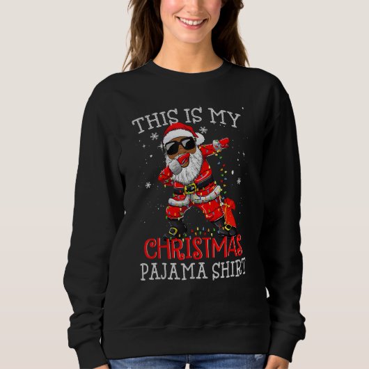 This Is My Christmas Pajama Dabbing African Americ Trui (Voorkant)