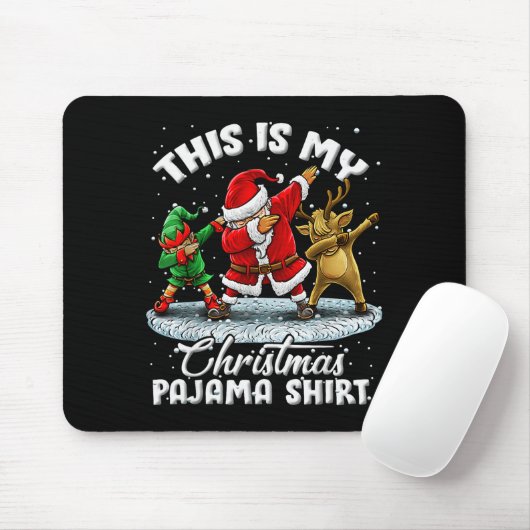 This Is My Christmas Pajama Dabbing Santa Elf Paja Muismat (Met muis)