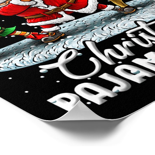 This Is My Christmas Pajama Dabbing Santa Elf Paja Poster (Hoek)