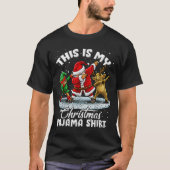 This Is My Christmas Pajama Dabbing Santa Elf Paja T-shirt (Voorkant)