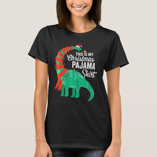 This Is My Christmas Pajama Dinosaur Brontosaurus  T-shirt (Voorkant)