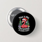 This Is My Christmas Pajama Flamingo Ronde Button 5,7 Cm (Voorkant /achterkant)