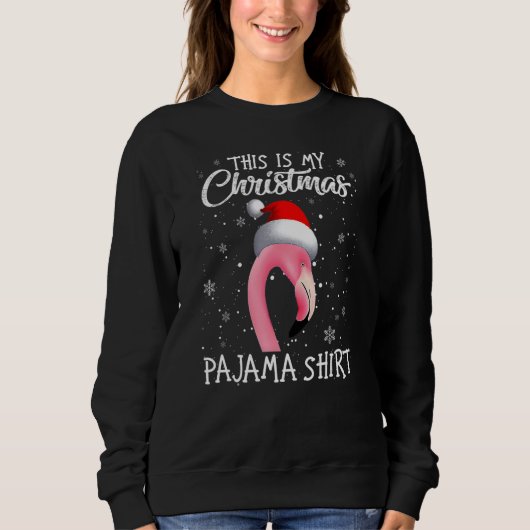 This Is My Christmas Pajama Flamingo Santa Christm Trui (Voorkant)