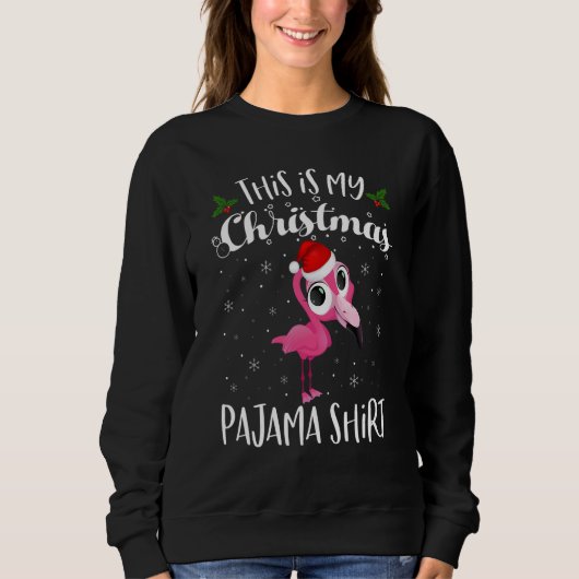 This Is My Christmas Pajama Flamingo Santa Christm Trui (Voorkant)