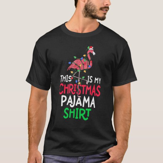 This Is My Christmas Pajama Flamingo Xmas T-shirt (Voorkant)