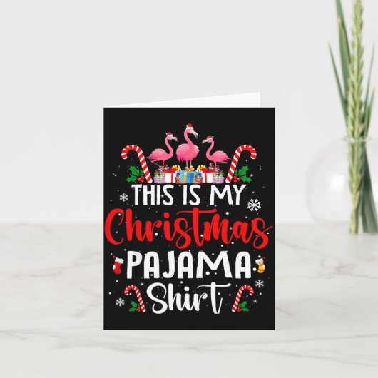 This Is My Christmas Pajama Flamingos Holiday Fun  Kaart (Voorkant)