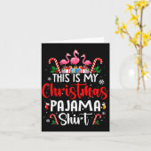 This Is My Christmas Pajama Flamingos Holiday Fun  Kaart (Gele Bloem)