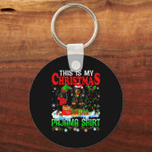 This Is My Christmas Pajama Funny Dachshund Dog Lo Sleutelhanger (Voorkant)