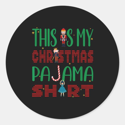 This Is My Christmas Pajama Funny Family Matching  Ronde Sticker (Voorkant)