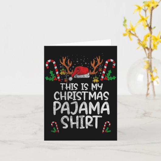 This Is My Christmas Pajama Funny Xmas Pjs Men Wom Kaart (Gele Bloem)