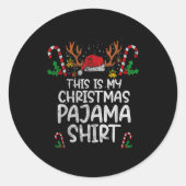 This Is My Christmas Pajama Funny Xmas Pjs Men Wom Ronde Sticker (Voorkant)