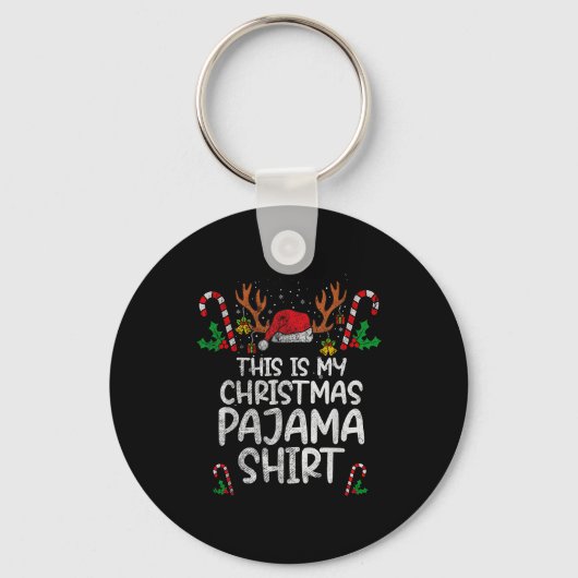 This Is My Christmas Pajama Funny Xmas Pjs Men Wom Sleutelhanger (Voorkant)
