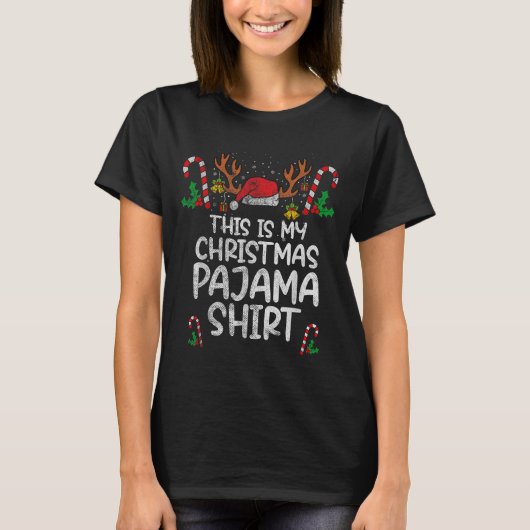 This Is My Christmas Pajama Funny Xmas Pjs Men Wom T-shirt (Voorkant)