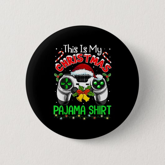 This Is My Christmas Pajama Gamer Video Game Boys Ronde Button 5,7 Cm (Voorkant)