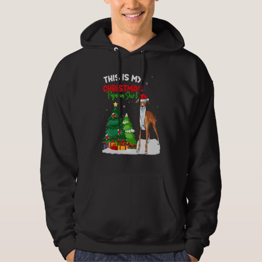 This Is My Christmas Pajama Greyhound Dog Owner Hoodie (Voorkant)