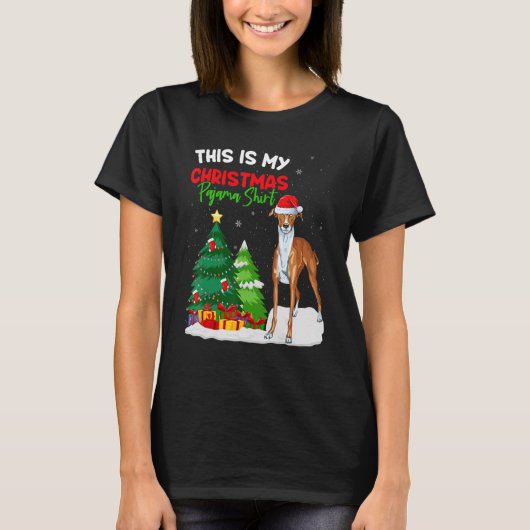 This Is My Christmas Pajama Greyhound Dog Owner T-shirt (Voorkant)
