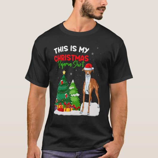 This Is My Christmas Pajama  Greyhound Dog Owner T-shirt (Voorkant)